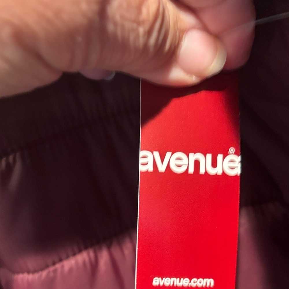 Plus Size Reversable Avenue Maroon Puffer Jacket - Picture 9 of 9